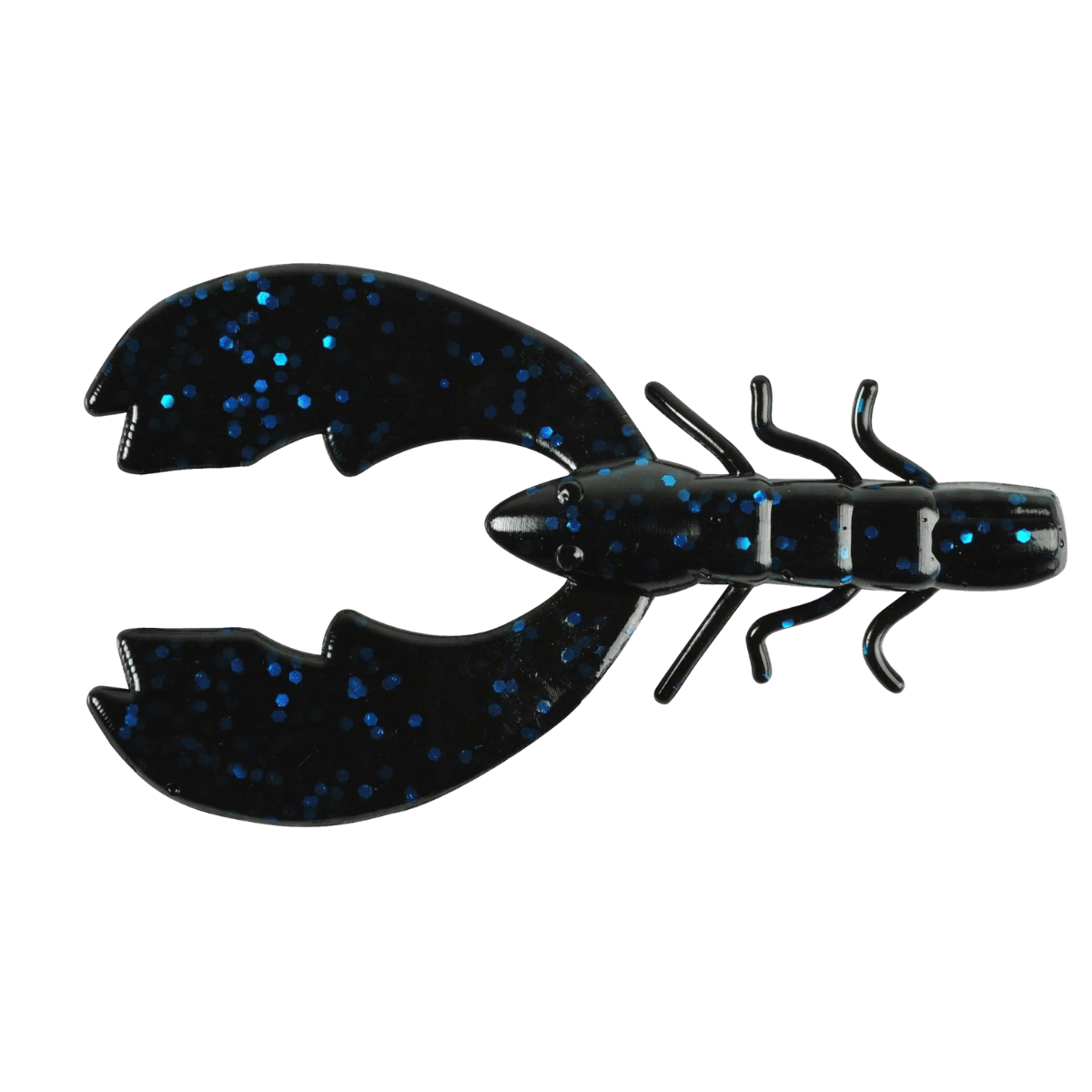 BERKLEY POWERBAIT CHIGGER CRAW FISHING LURE BLACK 4IN W/BLUE FLECK