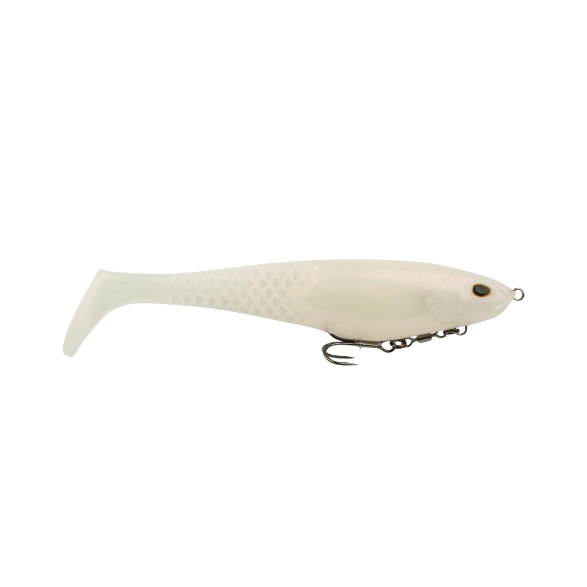 BERKLEY POWERBAIT CULLSHAD – 8 IN SOFT BAIT - ALBINO
