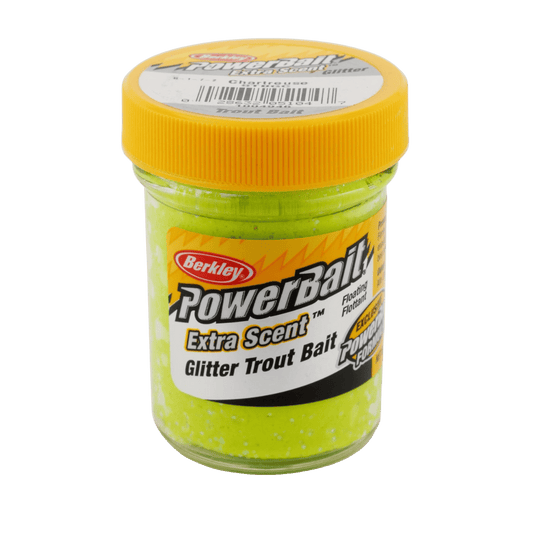 BERKLEY POWERBAIT GLITTER TROUT BAIT FISHING LURE 1-3/4OZ - CHARTREUSE