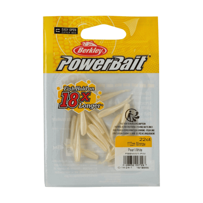 BERKLEY POWERBAIT MINNOW 1IN SCENTED BAIT - PEARL WHITE - IN PACK