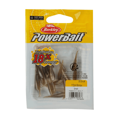 BERKLEY POWERBAIT MINNOW 1IN SCENTED BAIT - SMELT - IN PACK