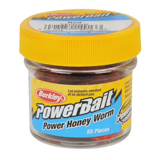 BERKLEY POWERBAIT POWER HONEY WORM FISHING LURE 1 IN - RED