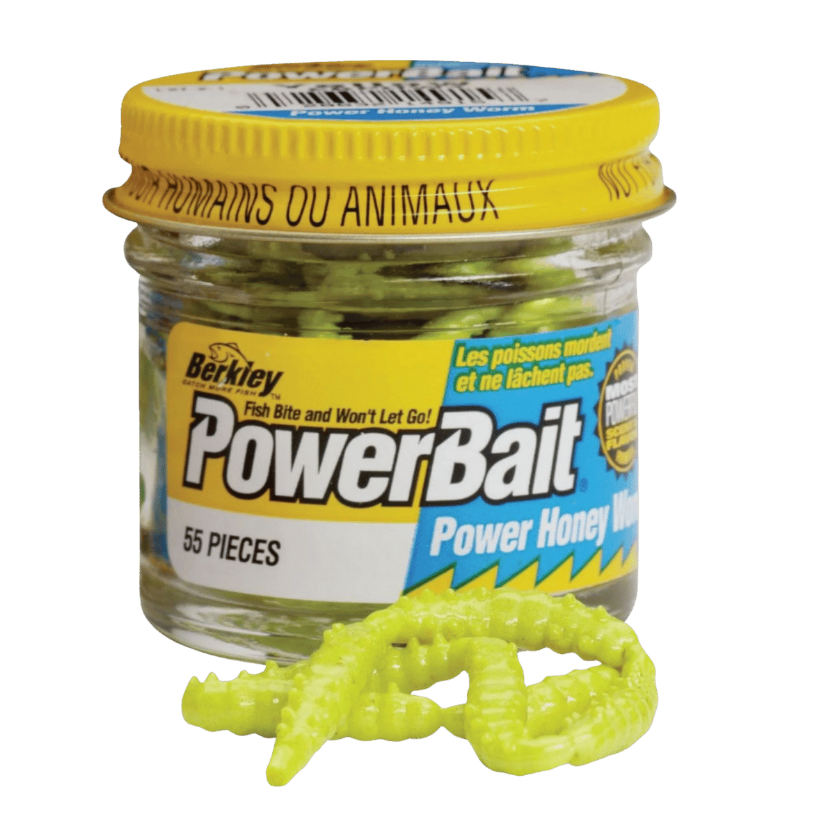 POWERBAIT POWER HONEY WORMBERKLEY POWERBAIT POWER HONEY WORM FISHING LURE 1 IN - YELLOW