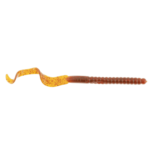 BERKLEY POWERBAIT POWER WORMS FISHING LURE 10 IN - MOTOR OIL RED FLAKE