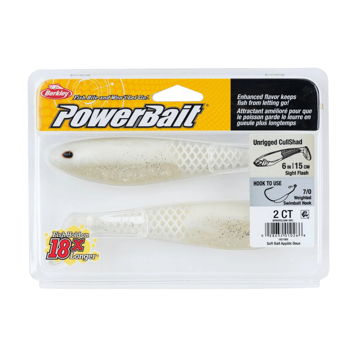 BERKLEY POWERBAIT CULLSHAD 6IN UNRIGGED SWIMBAIT - SIGHT FLASH IN PACK