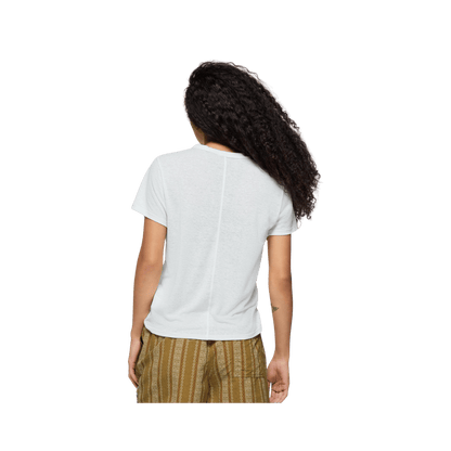 PRANA COZY UP SHORT SLEEVE CREW, SOFT WHITE, BACK ANGLE, SM, MD, LG, XL