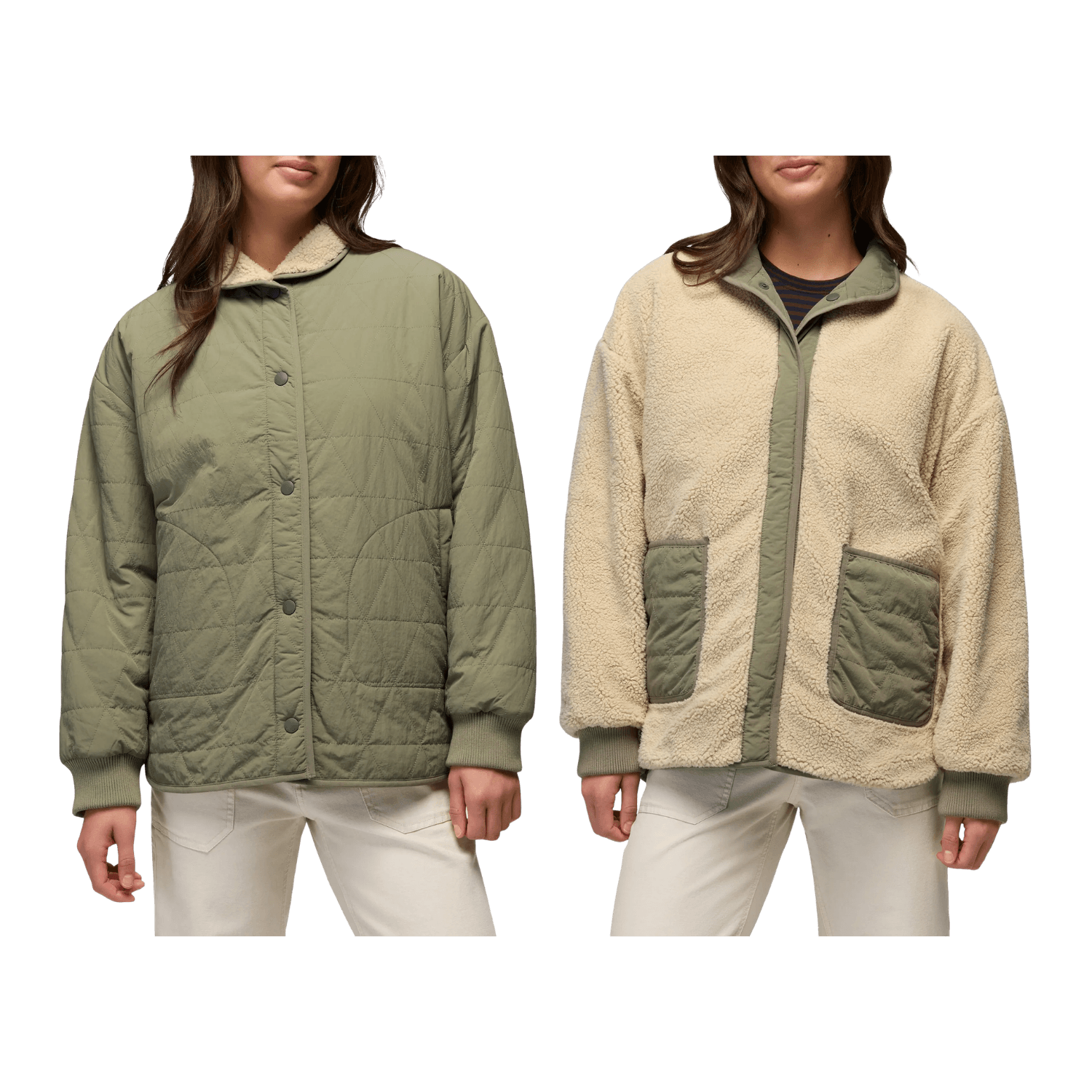 PRANA W ENCINITAS REVERSIBLE COAT SAGE STONE