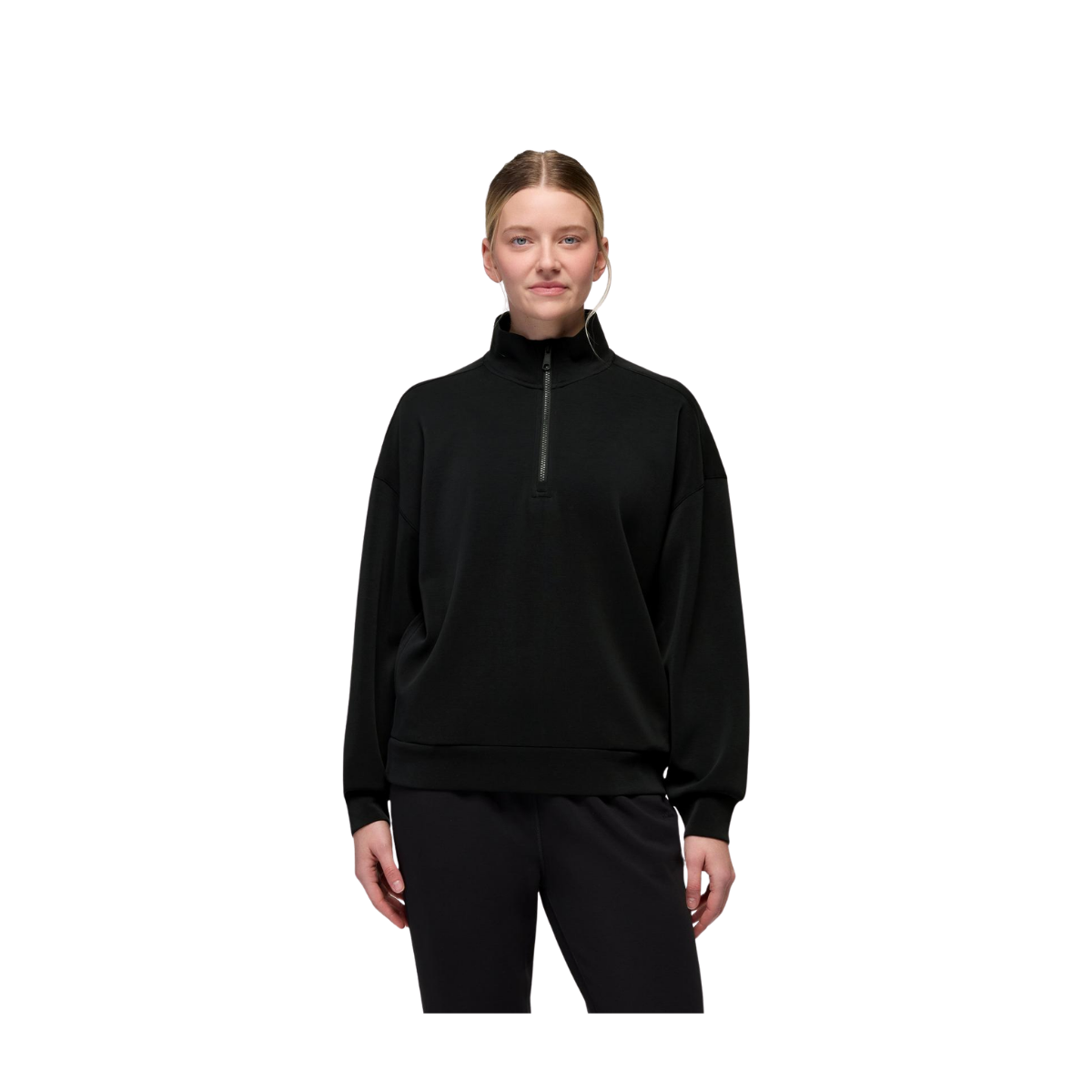 PRANA W SHEA SOFT RELAXED HALF ZIP BLACK
