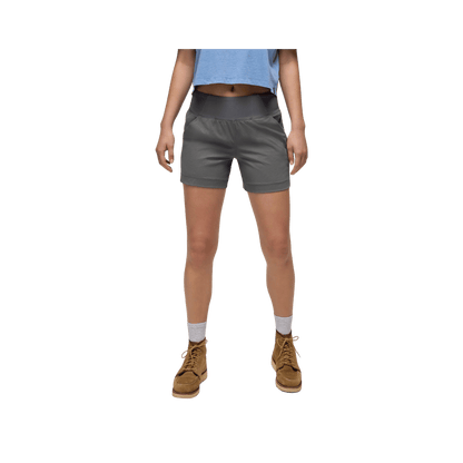 PRANA WOMEN'S KOEN 5" SHORT, GRAVEL, FRONT ANGLE, SM, MD, LG, XL