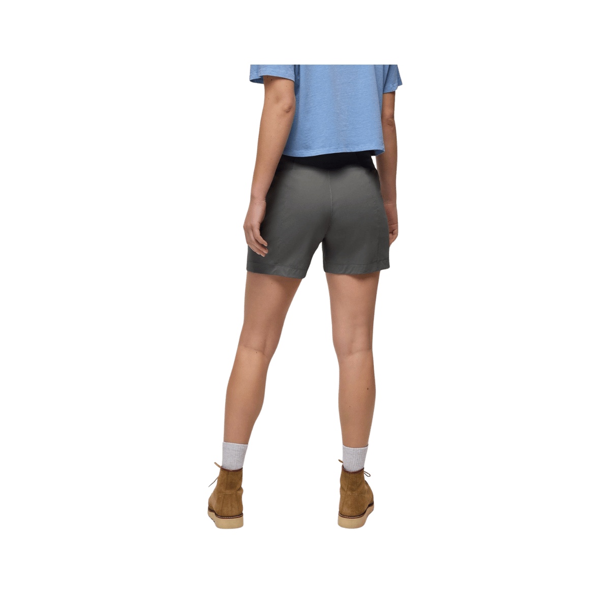 PRANA WOMEN'S KOEN 5" SHORT, GRAVEL, BACK ANGLE, SM, MD, LG, XL