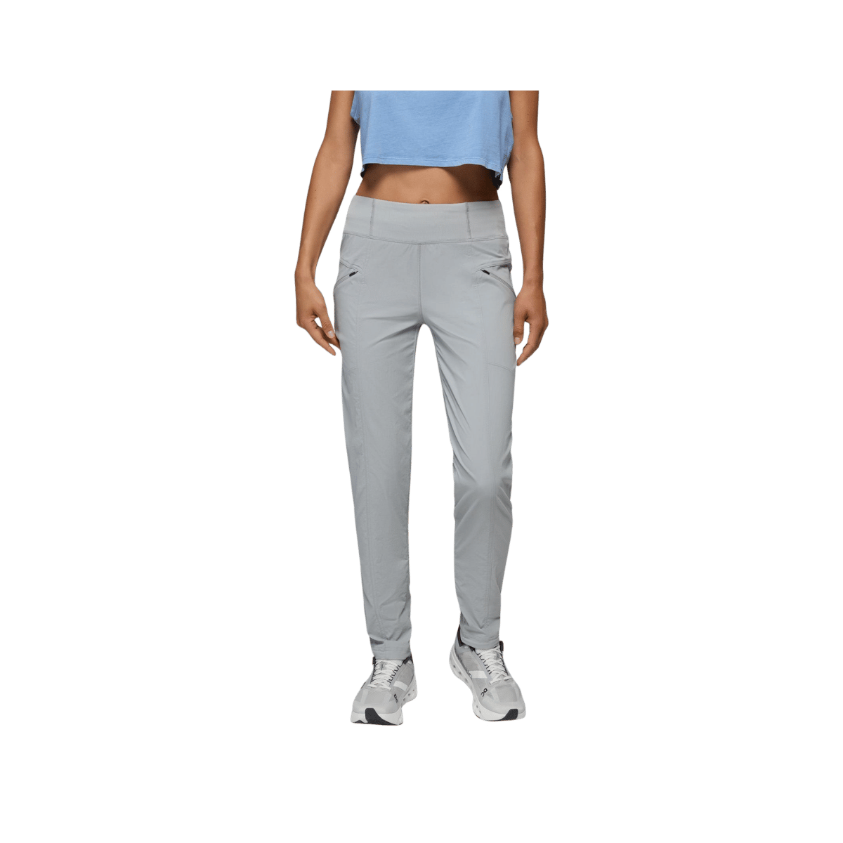 PRANA WOMEN'S KOEN MID RISE DAILY PANT, STERLING, FRONT ANGLE, SM, MD, LG, XL