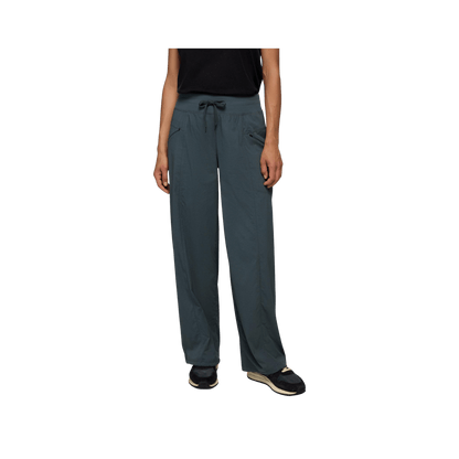 PRANA WOMEN'S KOEN MID RISE WIDE LEG PANT, GREY BLUE, FRONT ANGLE, SM, MD, LG, XL