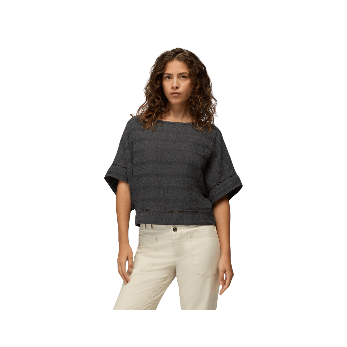 PRANA WOMEN'S OCEAN HILLS TOP, SHADOW, FRONT ANGLE, SM, MD, LG, XL