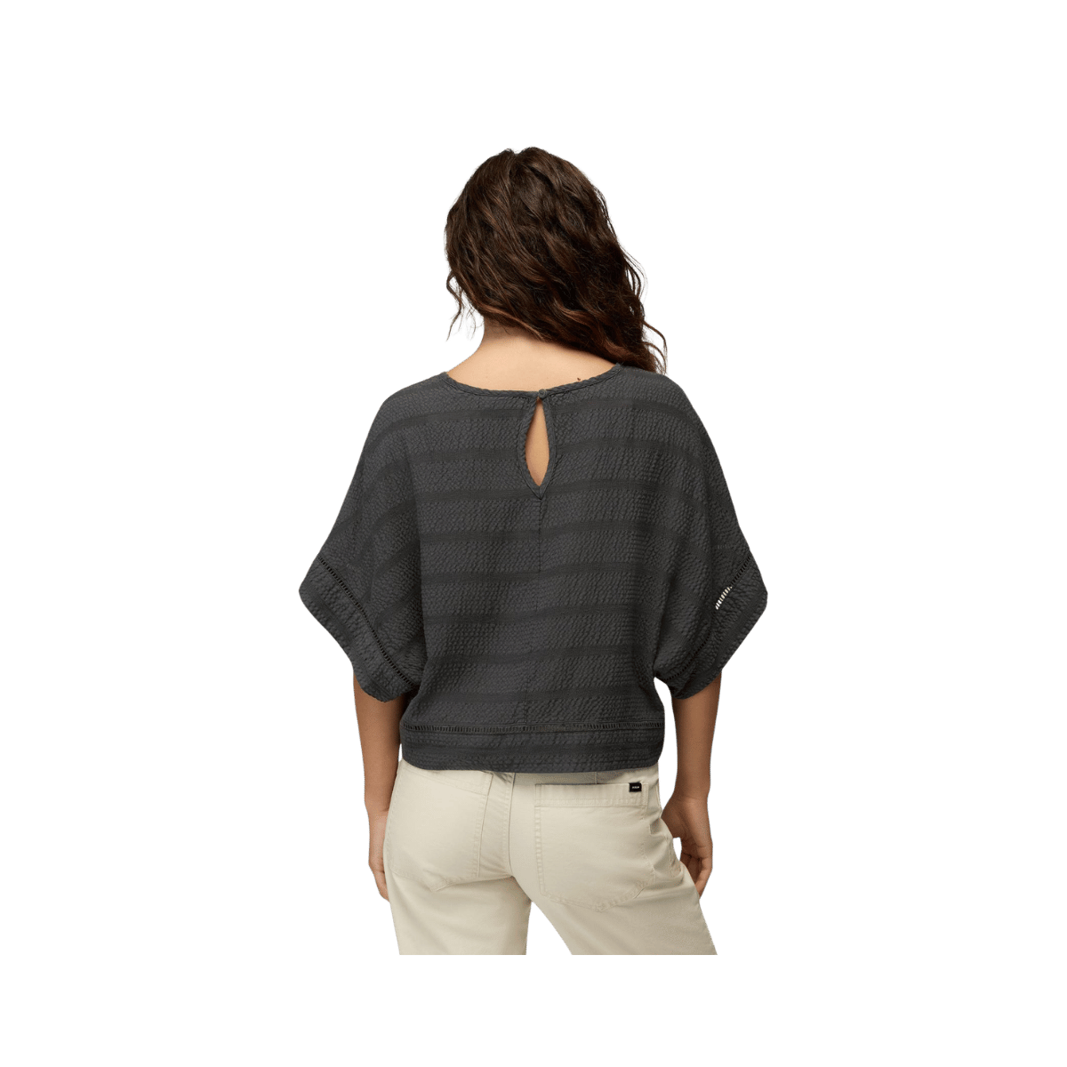 PRANA WOMEN'S OCEAN HILLS TOP, SHADOW, BACK ANGLE, SM, MD, LG, XL