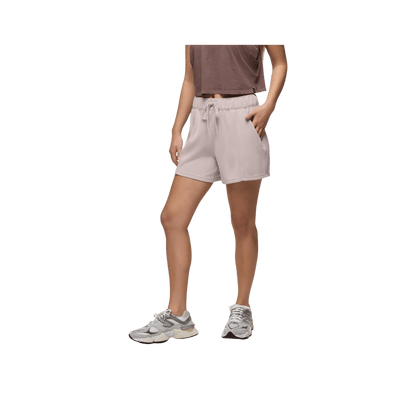 PRANA WOMEN'S SHEA SOFT HIGH RISE SHORT, ALMOND, FRONT ANGLE, SM, MD, LG, XL
