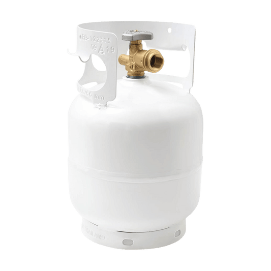 FLAME KING 5LB STEEL PROPANE CYLINDER - FRONT VIEW