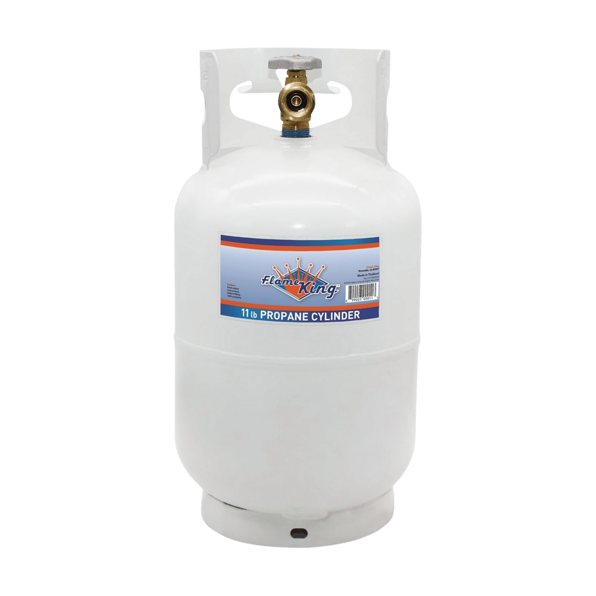 FLAME KING 10LB STEEL PROPANE CYLINDER - FRONT VIEW