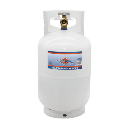 FLAME KING 10LB STEEL PROPANE CYLINDER - FRONT VIEW