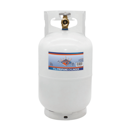 FLAME KING 10LB STEEL PROPANE CYLINDER - FRONT VIEW