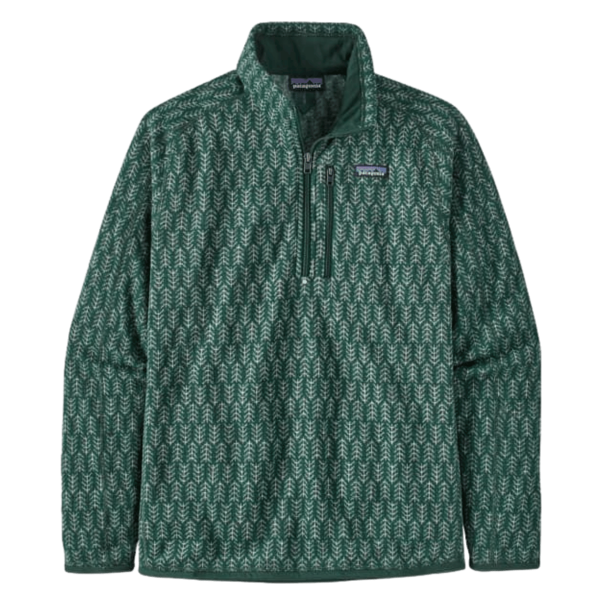 PATAGONIA MEN'S BETTER SWEATER 1/4 ZIP NORTHERN GREEN-FRONT VIEW