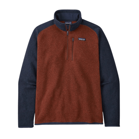 PATAGONIA MEN'S BETTER SWEATER 1/4 ZIP BARN RED-FRONT VIEW