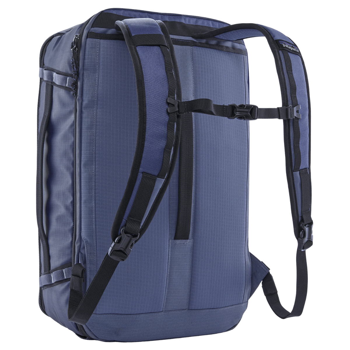 PATAGONIA BLACK HOLE MINI COMPACT MLC - CURRENT BLUE - BACK STRAPS DOWN VIEW