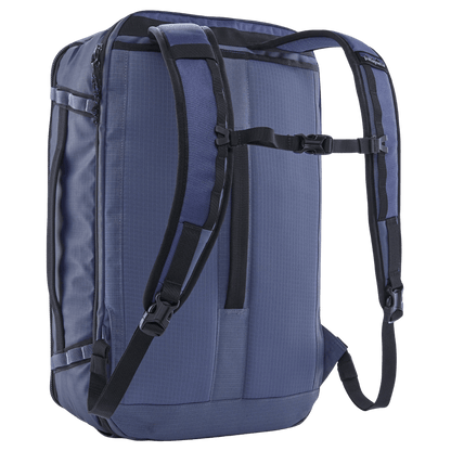 PATAGONIA BLACK HOLE MINI COMPACT MLC - CURRENT BLUE - BACK STRAPS DOWN VIEW