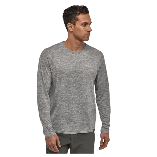 PATAGONIA MEN'S LONG-SLEEVED CAPILENE COOL DAILY SHIRT - FEATHER GREY - FRONT VIEW