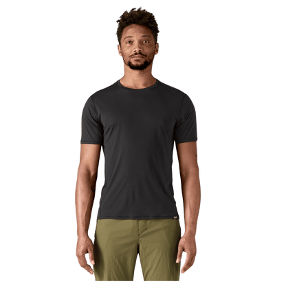 PATAGONIA MEN'S CAPILENE COOL LIGHTWEIGHT SHIRT - BLACK - FRONT VIEW