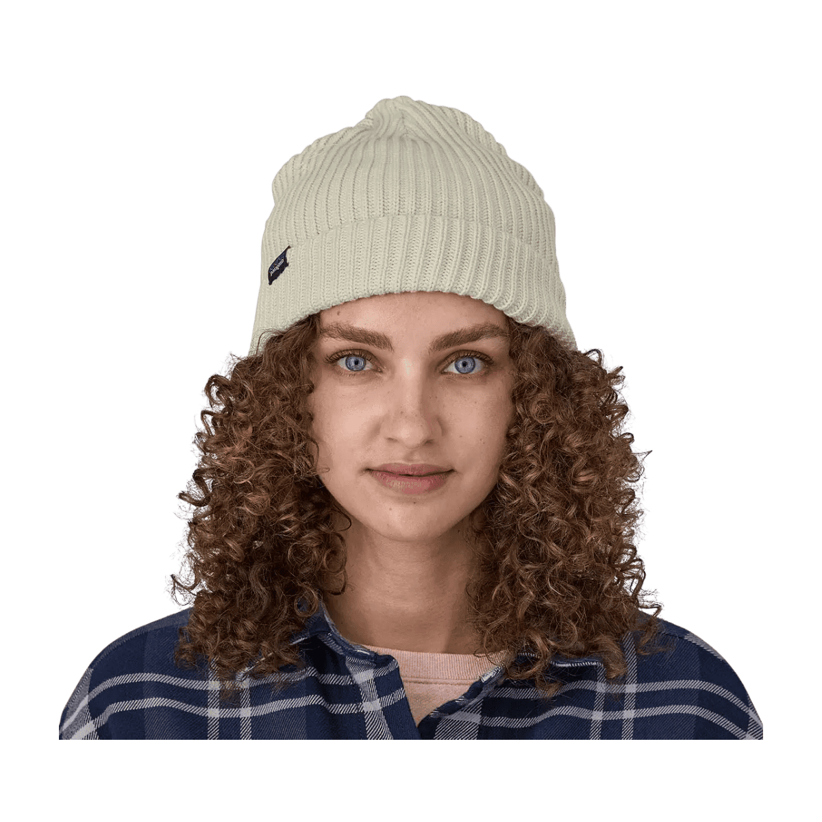 PATAGONIA FISHERMANS ROLLED BEANIE - BIRCH WHITE - FRONT VIEW