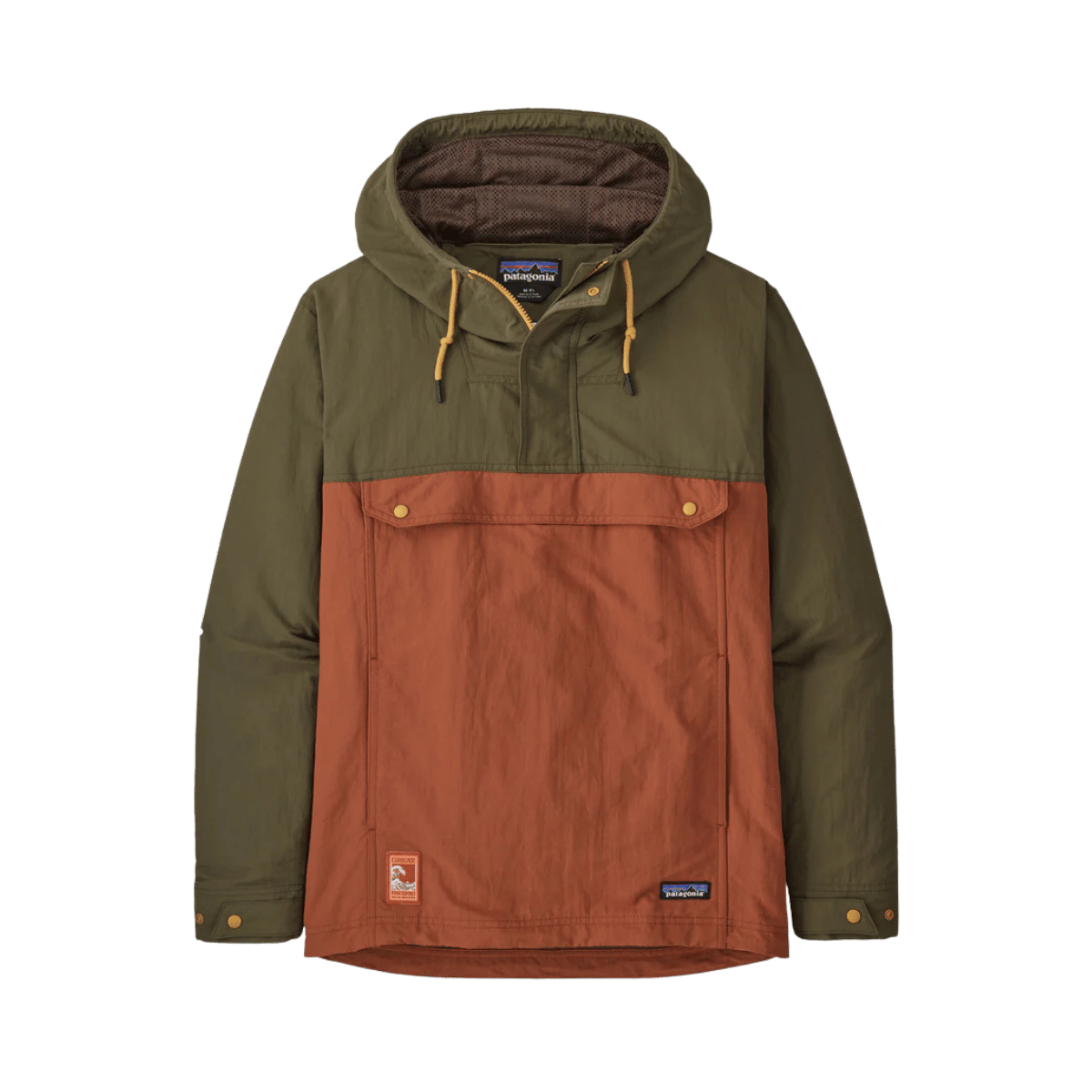 PATAGONIA MEN'S ISTHMUS ANORAK SISU BROWN-FRONT VIEW