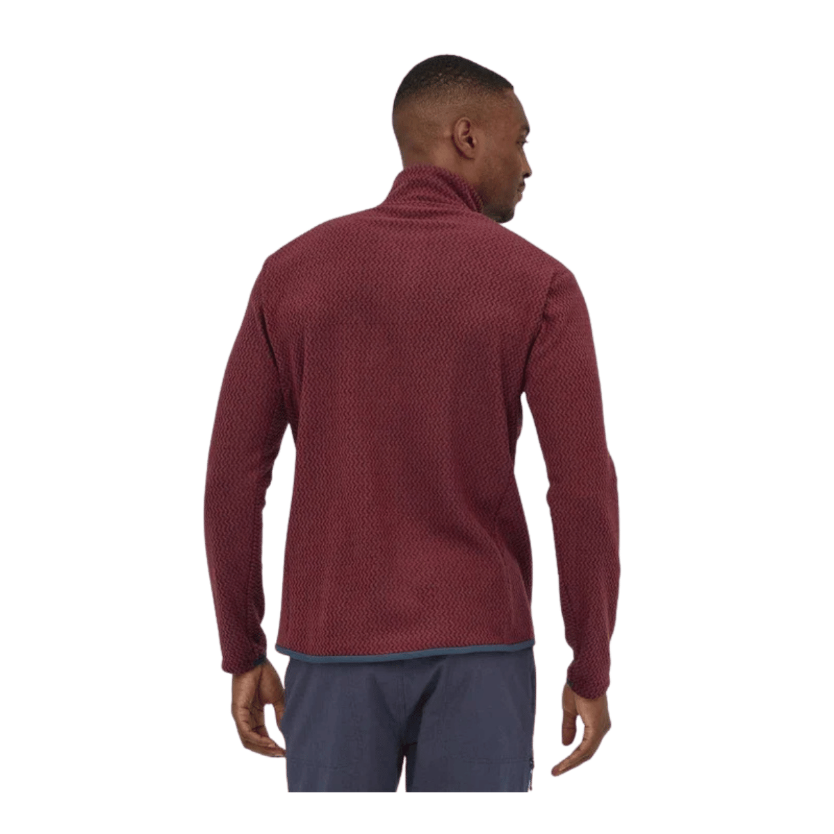 PATAGONIA MEN'S R1 AIR ZIP NECK SEQUOIA RED-BACK VIEW