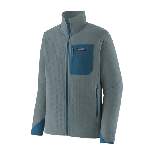 PATAGONIA MEN'S R2 TECHFACE JACKET PLUME GRAY-FRONT VIEW