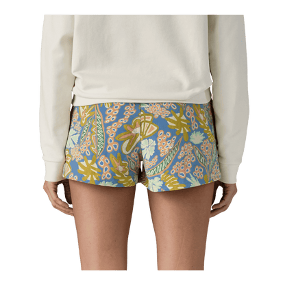 PATAGONIA WOMEN'S BARELY BAGGIES SHORTS 2-1/2" - ABUNDANT BLUE - BACK VIEW