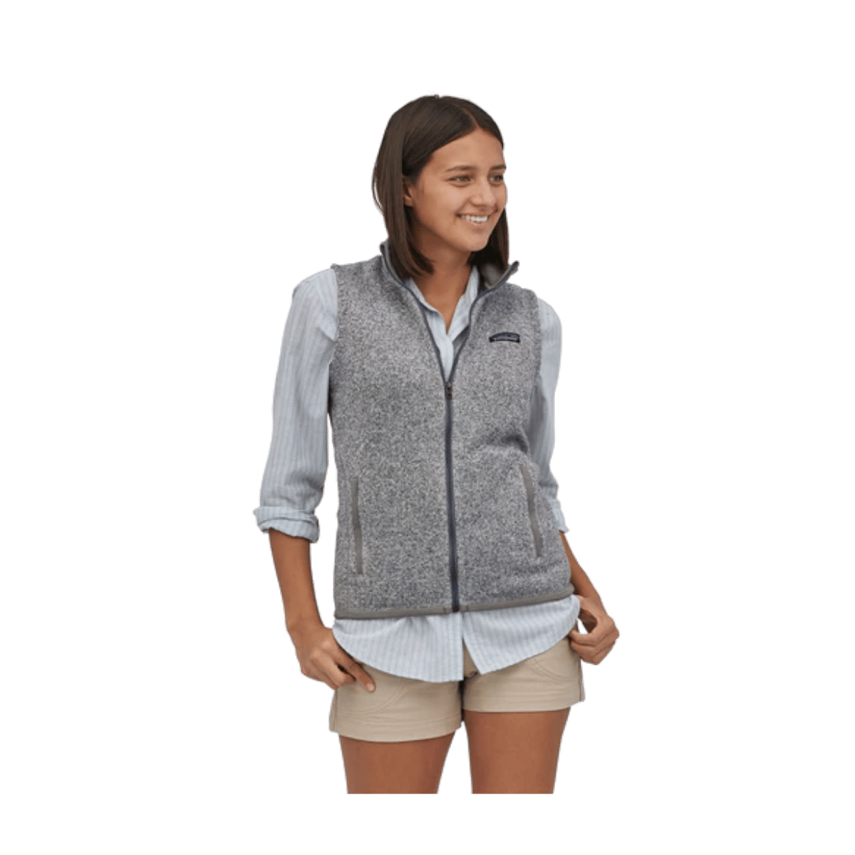 PATAGONIA WOMEN'S BETTER SWEATER VEST - BIRCH WHITE - FRONT VIEW