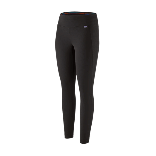 PATAGONIA WOMEN'S CAPILENE MEDWWIGHT BOTTOMS BLACK-FRONT VIEW