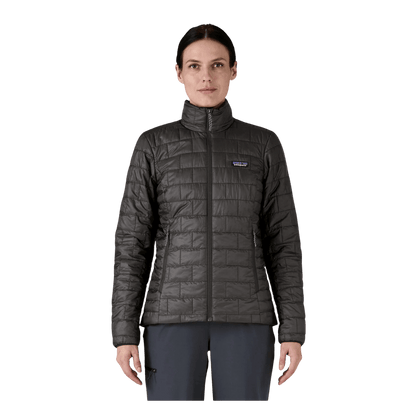 PATAGONIA WOMEN'S NANO PUFF JACKET - BLACK - FRONT VIEW