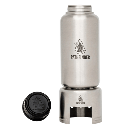 PATHFINDER BOTTLE COOK SET FRONT VIEW AND CAP