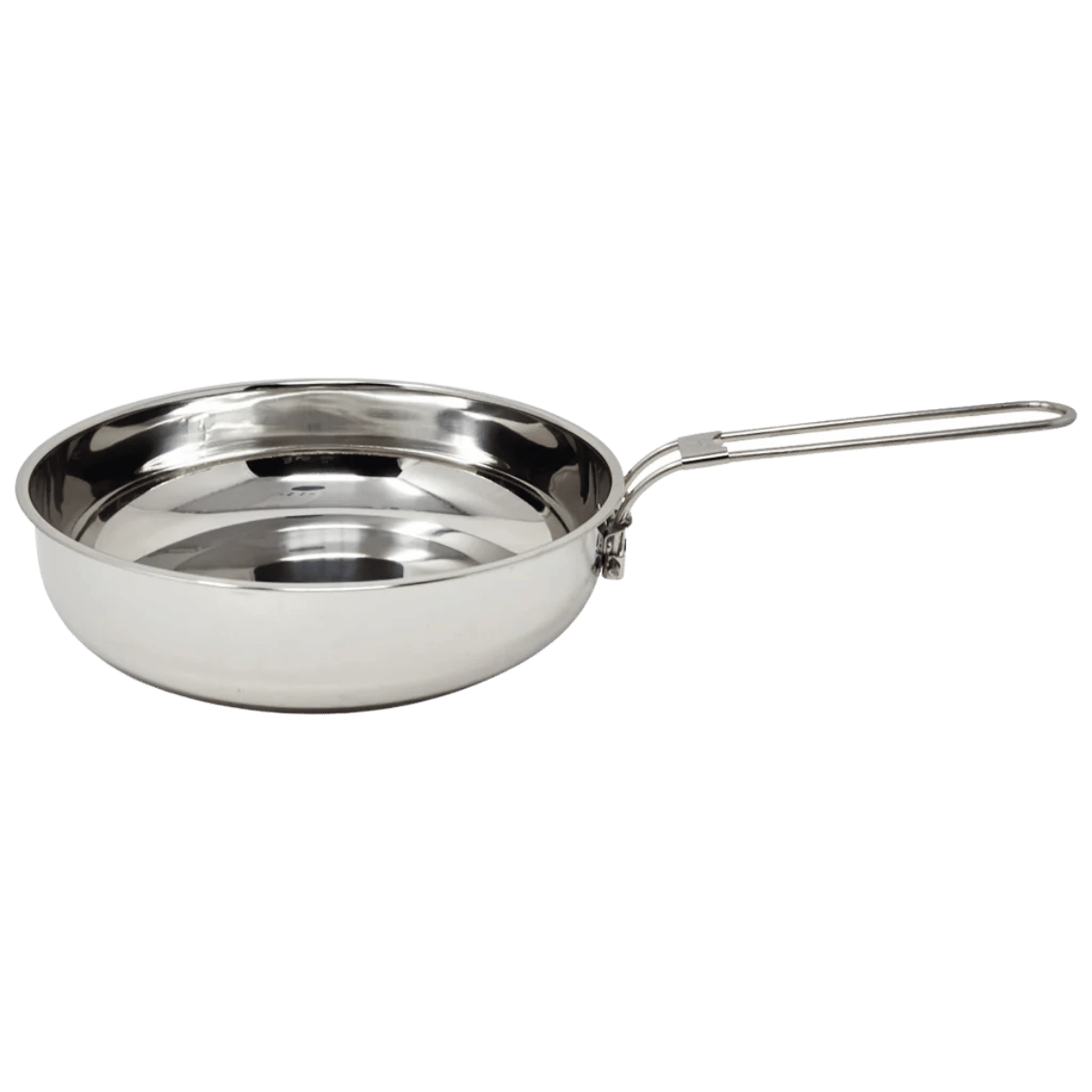 PATHFINDER STAINLESS STEEL SKILLET AND LID 10 INCH OPEN SIDE VIEW