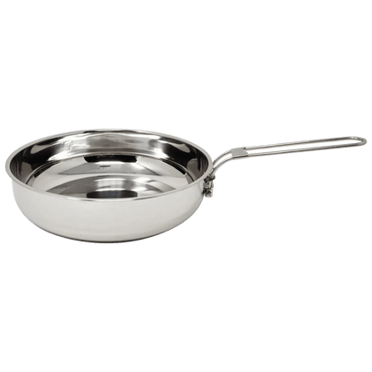 PATHFINDER STAINLESS STEEL SKILLET AND LID 10 INCH OPEN SIDE VIEW
