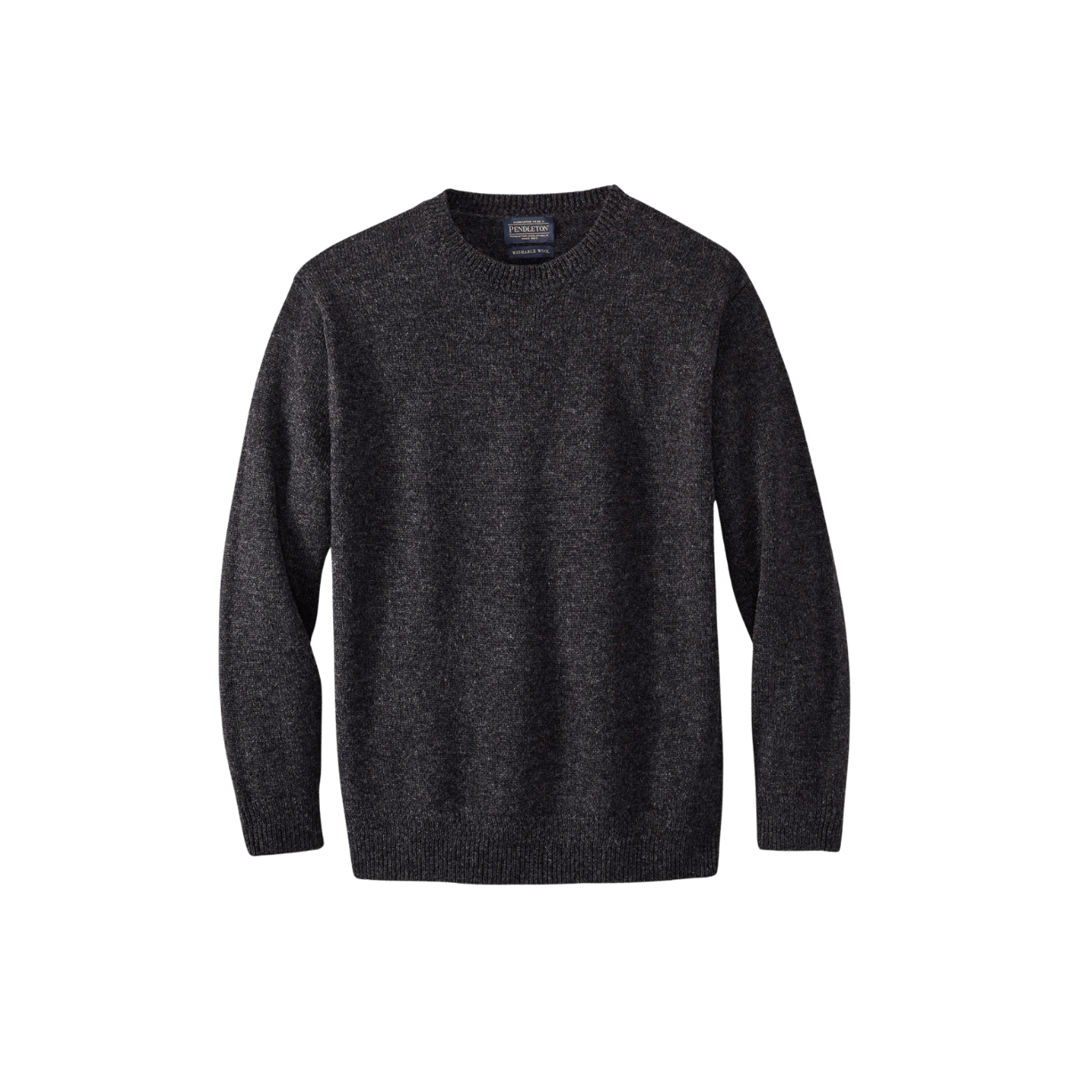 PENDELTON SHETLAND CREW SWEATER- BLACK/HEATHER