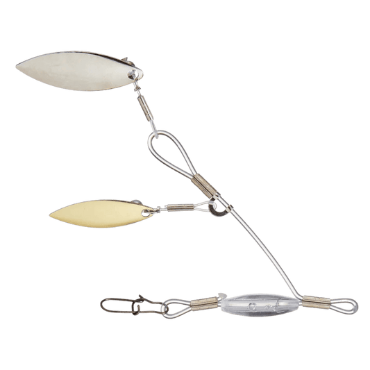 PERFORMANCE FISHING INNOVATIONS TANDEM SPIN RIG - SILVER/GOLD