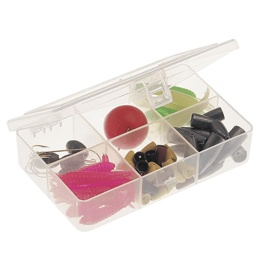 PLANO PROLATCH STOWAWAY 6 FIXED COMPARTMENT TACKLE ORGANIZER - CLEAR