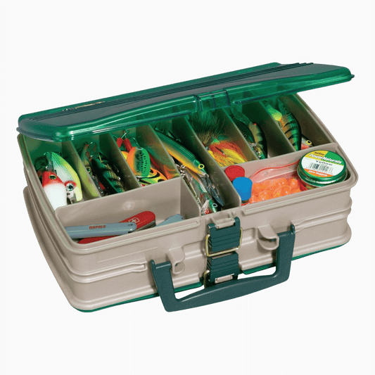 PLANO DOUBLE-SIDED SATCHEL TACKLE BOX - SANDSTONE/GREEN