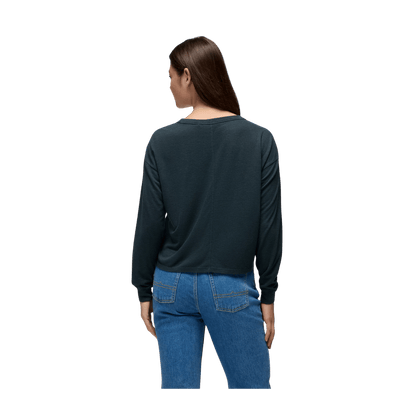 PARNA WOMEN'S COZY UP LONG SLEEVE CREW - STORMY NIGHT - BACK VIEW