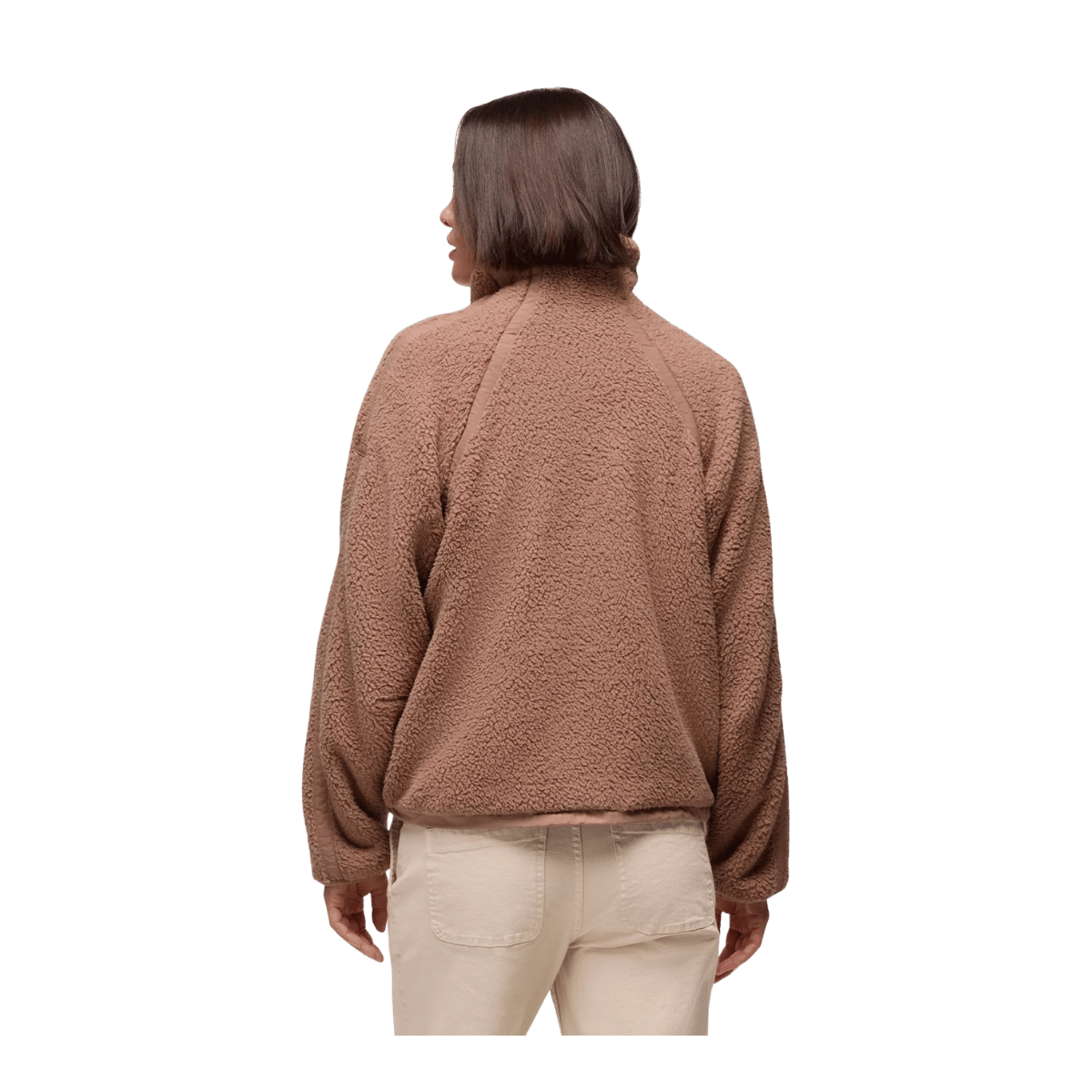 PRANA WOMEN'S ENCINITAS FLEECE JACKET - SHROOM - BACK