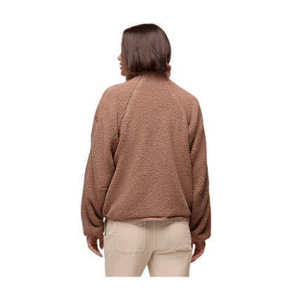PRANA WOMEN'S ENCINITAS FLEECE JACKET - SHROOM - BACK
