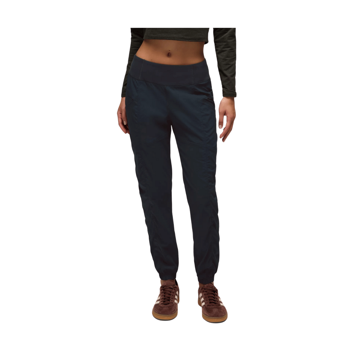 PRANA WOMEN'S KOEN JOGGER PANTS - BLACK - FRONT VIEW