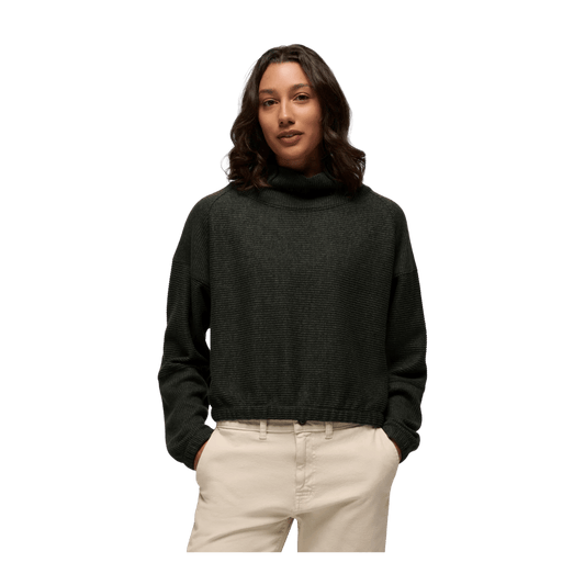 PRANA WOMEN'S OLIVIA LONG SLEEVE SWEATER - NORI - FRONT VIEW