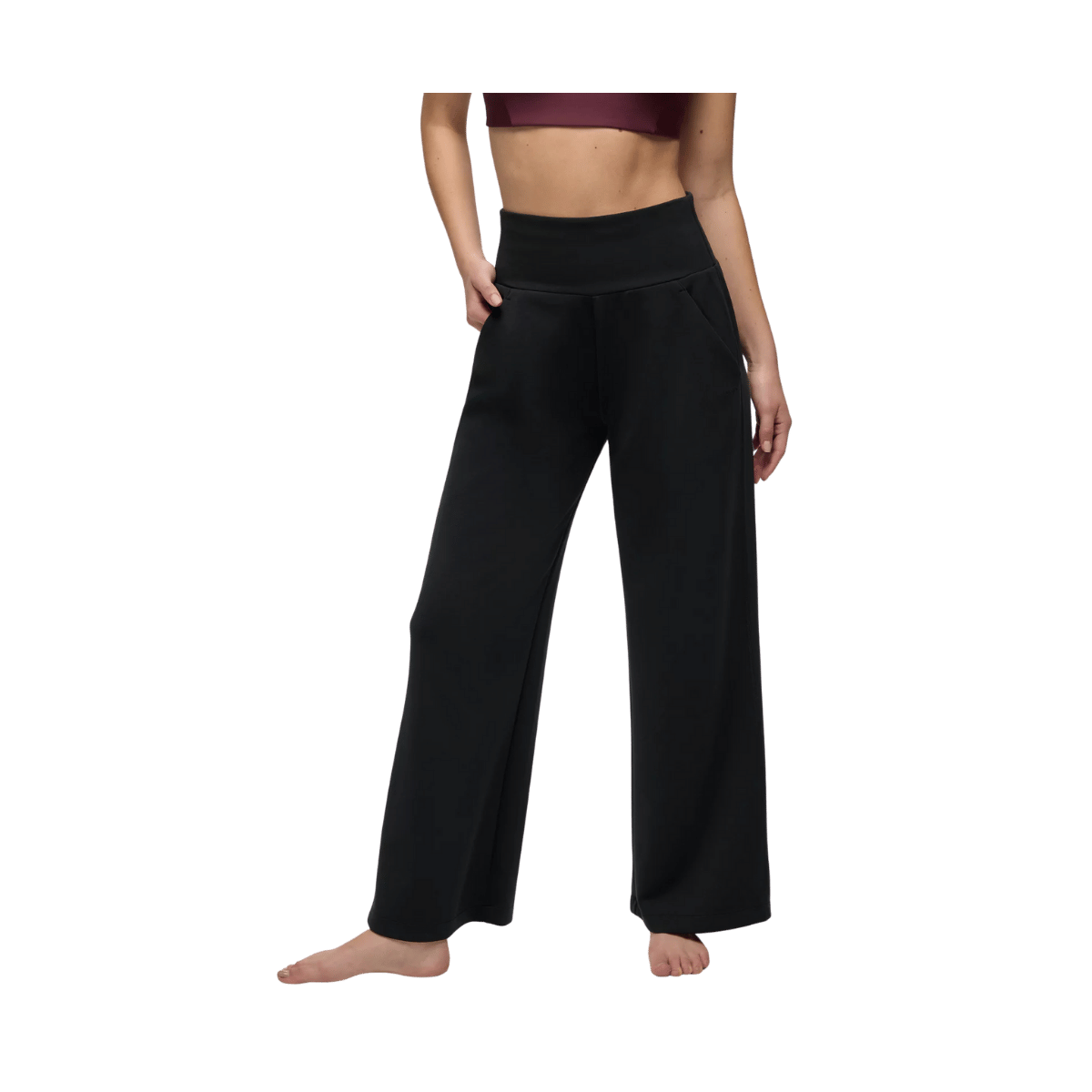 PRANA WOMEN'S SHEA SOFT HOT SPELL PANTS - BLACK - FRONT VIEW